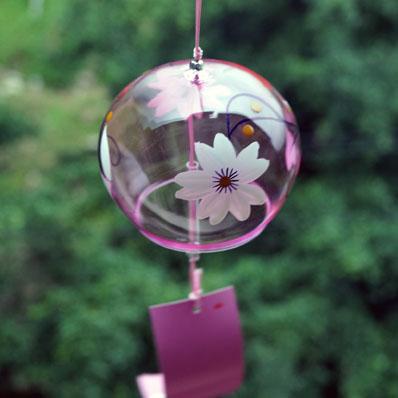 4只江户风铃日本风铃玻璃日式风铃粉色樱花 …
