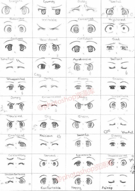 分享一组动漫绘画教程【各种眼睛的画法】~简单萌爆了~转需吧~ヾ(●▽
