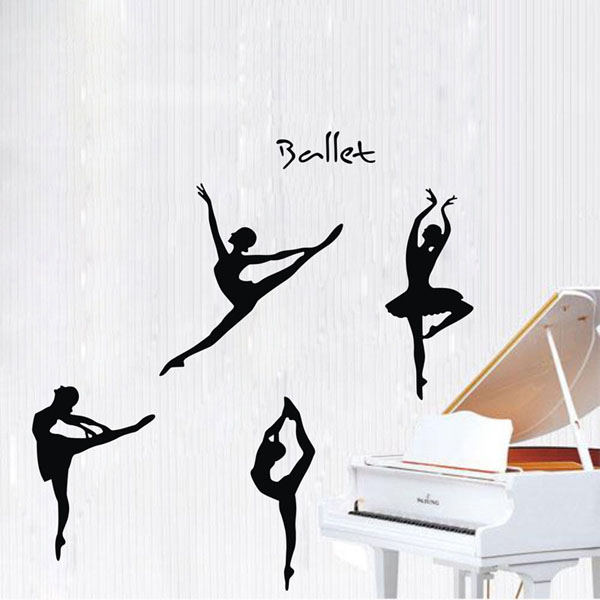ballet girl 2 音乐教室背景美女芭蕾舞蹈人物艺术画贴 艾薇墙贴
