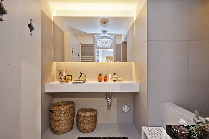 明亮风格三居180平别墅卫生间洗漱台灯具装修