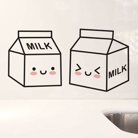 milk 厨房餐厅瓷砖橱柜墙面贴纸卧室儿童房贴画玻璃贴 艾薇墙贴