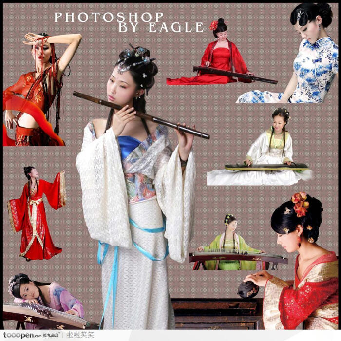 古装美女高清写真psd分层   素材公社 too