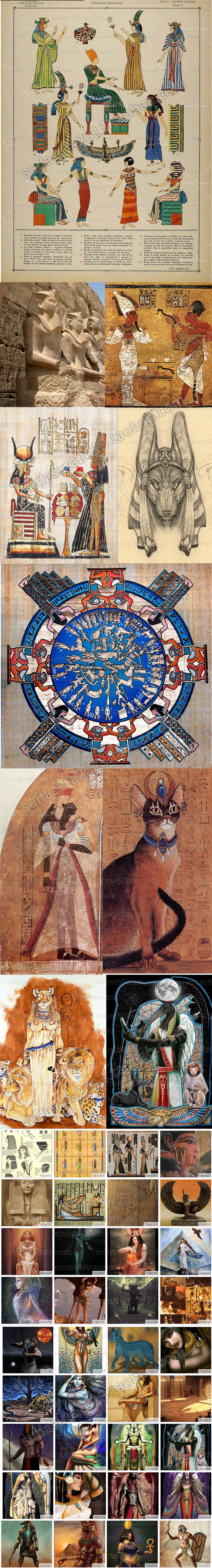 3900张古代埃及神话图片法老文化古文明工艺品壁画尼罗河女王