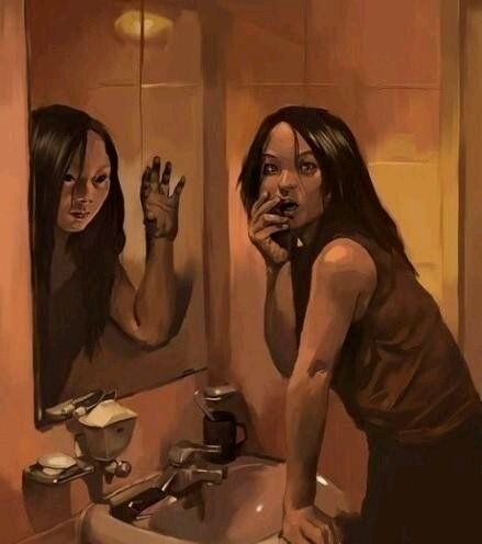 不知道是否有这样的经历】 ①照镜子时间长了,会发现镜子里的自己很