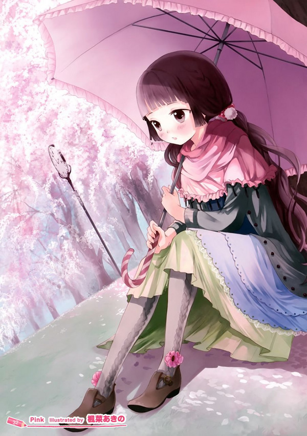 撑伞的小姑娘_动漫图片_fzlu图片网