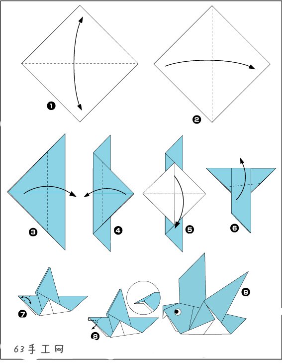 关键是折纸是一个能让人放松的事情.这里我带来一个和平鸽的折法.