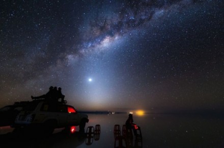 今日视觉"天空之镜"乌尤尼盐沼在夜晚变成了"星空之镜"