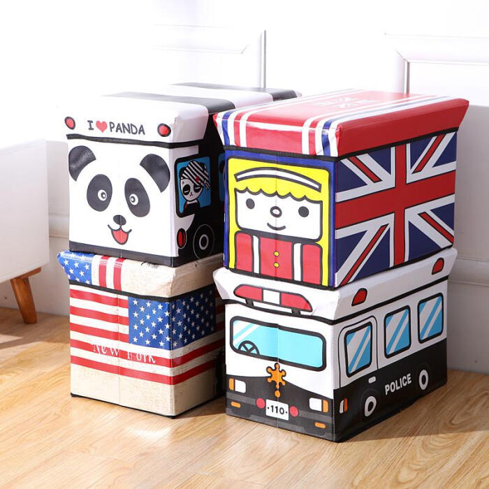 博纳屋 公交车皮收纳凳 大号有盖多功能储物凳