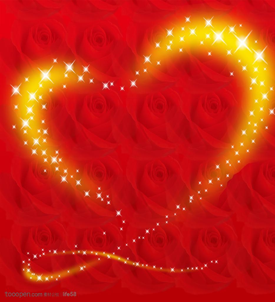情人节-红色玫瑰心形浪漫情人节高清宣传节日庆典psd模板