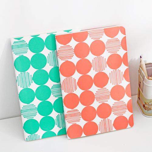 创意圆点波点车线本子 韩国文具横线内页悦木