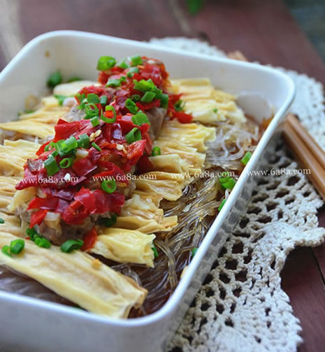 家常素菜腐竹粉丝蒸的做法 做 法:蒸口 味…-堆