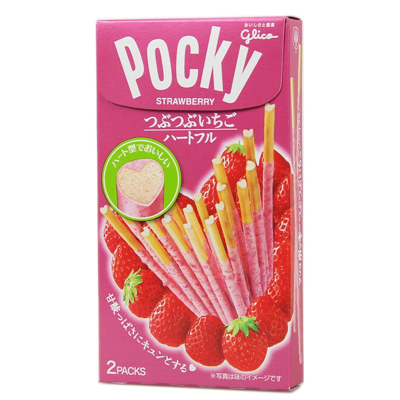 日本 固力果 pocky百奇 心形百味圈草莓味巧克力饼干棒57.6g0466