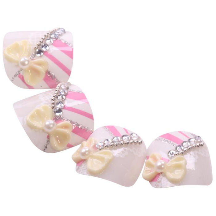 美甲用品 脚指甲贴片 脚趾甲贴片 假指甲成品 2