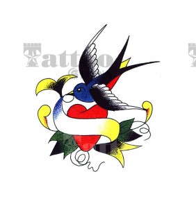 燕子纹身图案