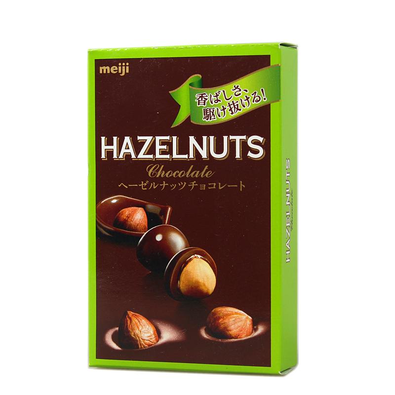 日本进口零食明治meiji hazelnuts 香烤榛子夹心巧克力球37g1464