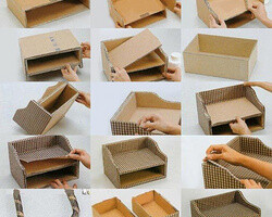 折纸收纳盒教程,废报纸收纳盒和纸箱收纳盒的做法