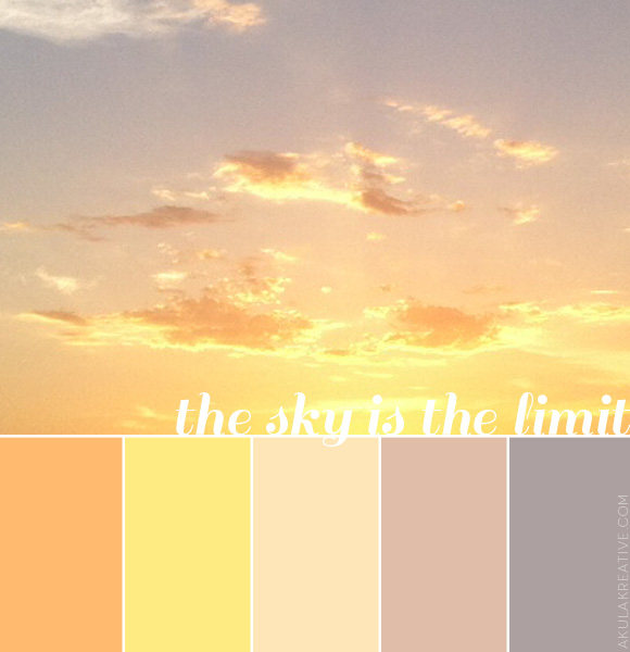 a pastel, sunset--sky-inspired color palette | orange, yellow