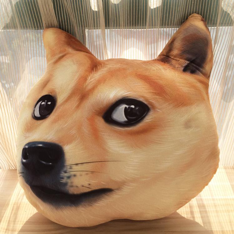 现货 锄柇记 网络萌宠神烦狗doge抱枕 3d狗头靠枕暖手枕