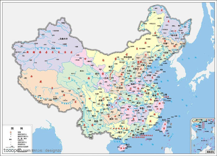 中国地图行政区域矢量大图(CDR)格式