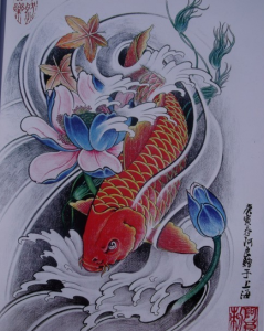 锦鲤纹身图案——图片由北京纹身店东方印记收集整理.