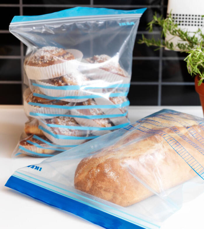 IKEA宜家 艾斯塔 塑料袋食物密封袋30件 自…