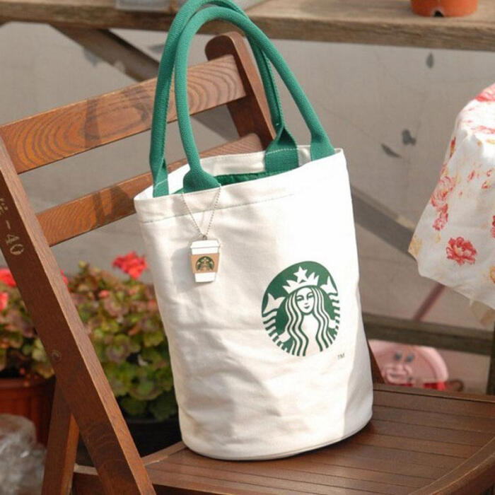 starbucks 星巴克 日单帆布环保礼品购物袋 手提便当桶包