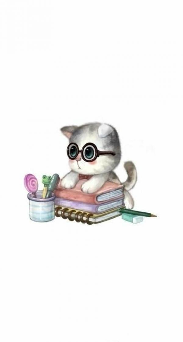 一组超软超q的猫咪手绘插画
