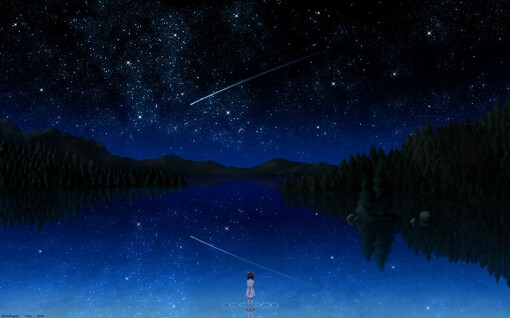 天空都是深蓝色,一眨眼更寂寞