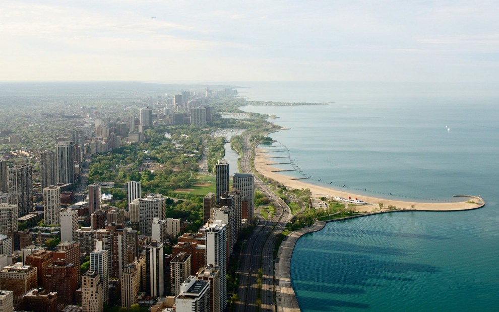 是一组美国芝加哥海边城市风景壁纸,芝加哥(chicago)是位于美国中西部