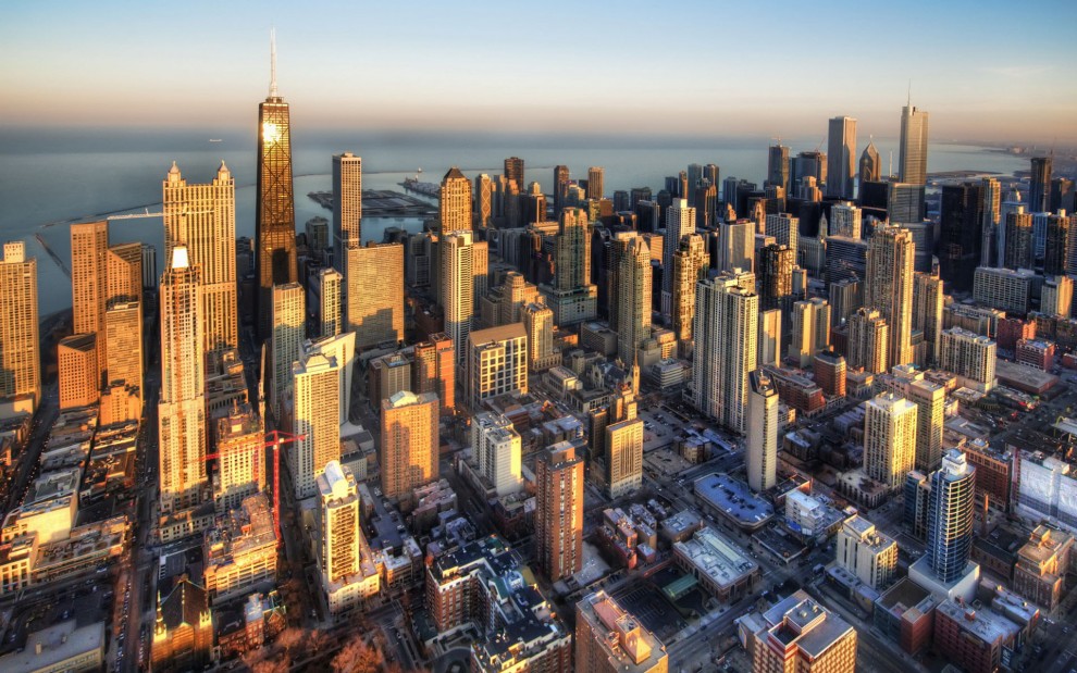 是一组美国芝加哥海边城市风景壁纸,芝加哥(chicago)是位于美国中西部