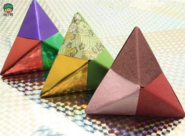手工diy立体三角,钻石的折纸方法图解教