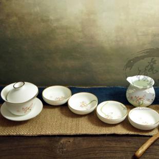 瓷镇故事 整套茶具无光白瓷 盖碗公道品杯茶…