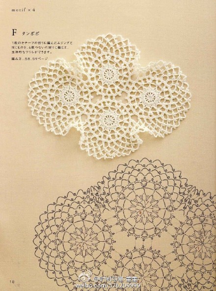 钩针图解分享#钩针单元花样编织