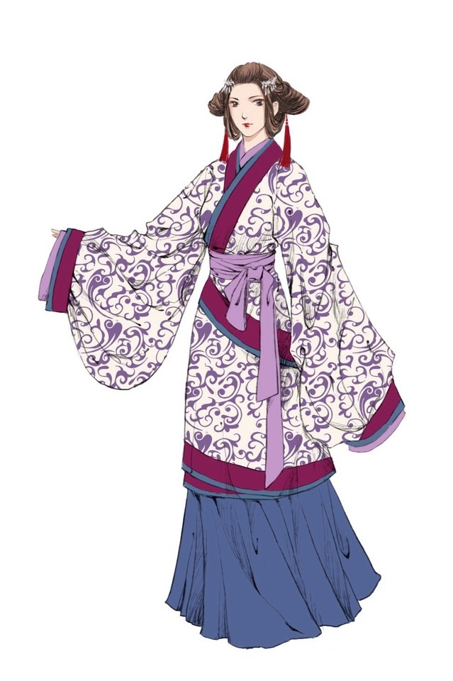 漫画汉服#曲裾深衣