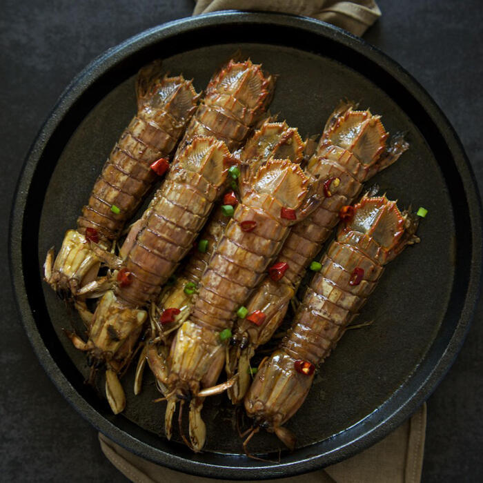 美男私房菜浇汁麻辣皮皮虾 爬爬虾 虾蛄 500G 两斤包顺丰