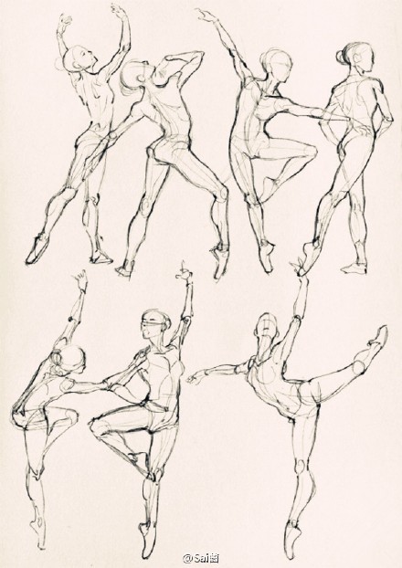 舞蹈,武术运动人体速写!转需吧