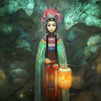 中国风手绘戏曲花旦_2014最新微博头像_qq