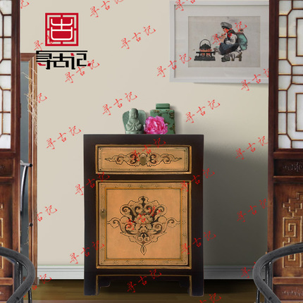 新中式仿古家具 彩漆家具 玄关柜 装饰柜 储物柜 新古典床头柜 电视柜