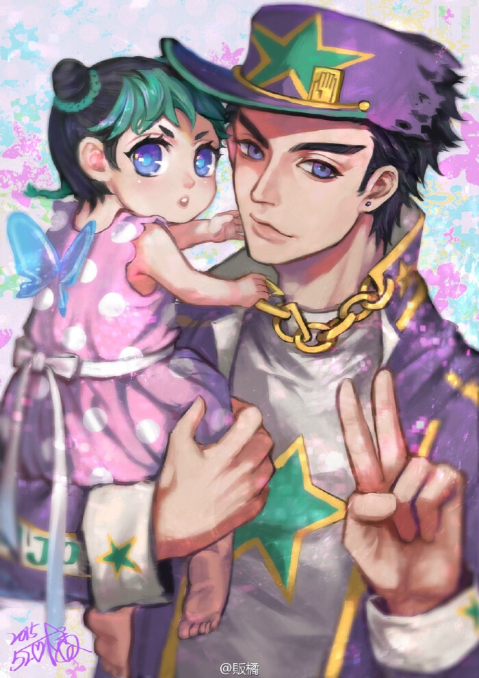 jojo##空条承太郎##空条徐伦# "小徐伦看镜头 这边这边!