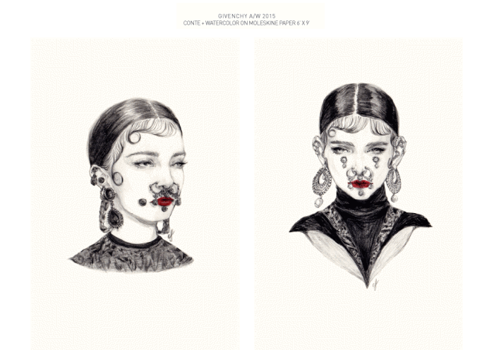 a cool dark fashion illustration &quot;connie lim&quot