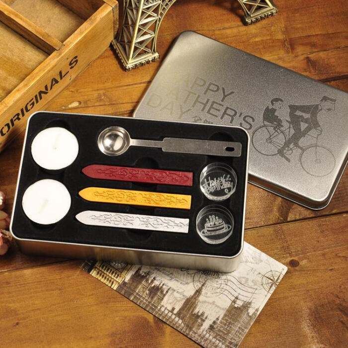 定制套装创意实用珍藏 水晶火漆印章礼品送父