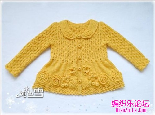 2-3岁女童开衫毛衣外套的织法教程,详细-编织乐