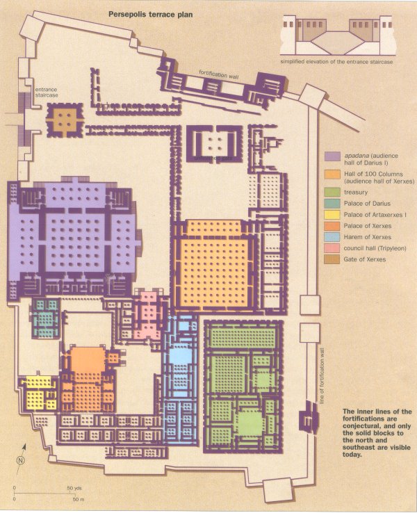 波斯波利(persepolis)的平面图.