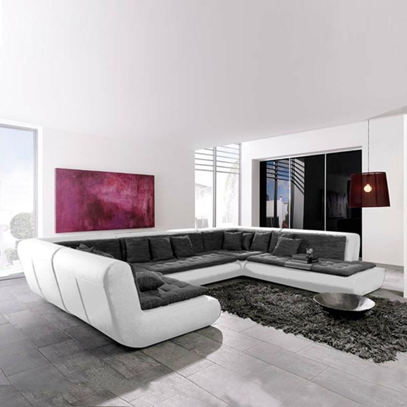 北欧简约现代大户型布艺沙发组合客厅布艺沙发高档皮布沙发