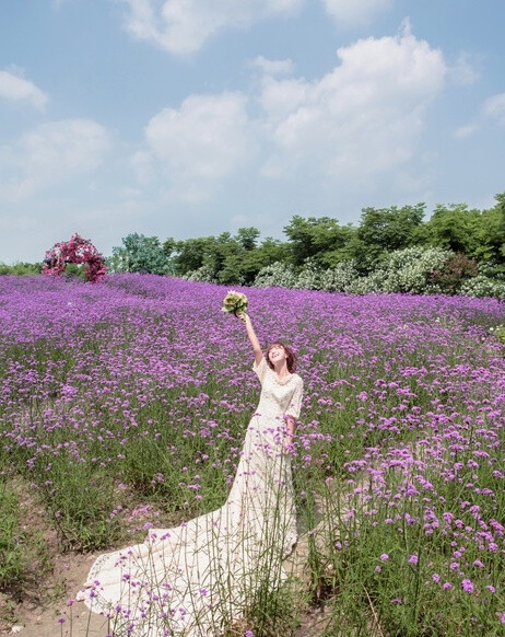 日系,小清新,花海,国家级景区,佳丽摄影拍的,怎么样呢,花海拍写真