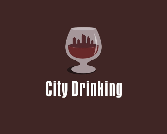 酒杯和城市logo房地产logo