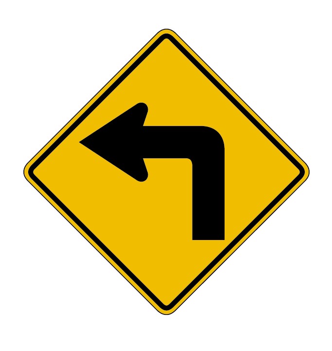 左转弯道路交通标志汽车标志