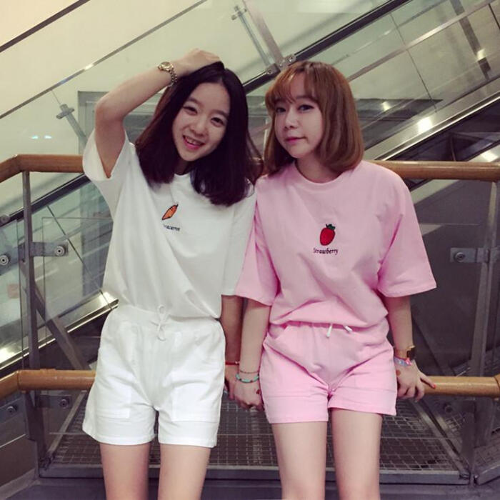韩国ulzzang 可爱水果闺蜜姐妹装运动套装 mr6015