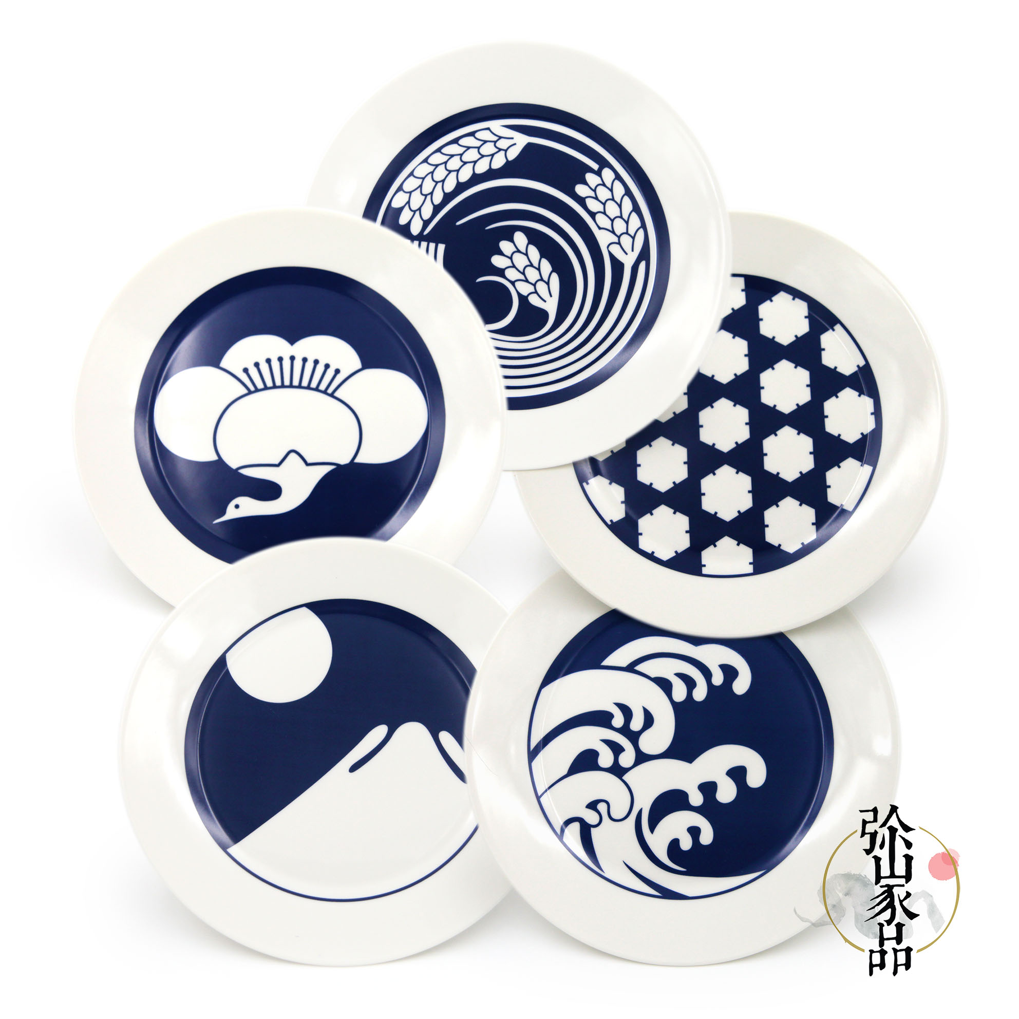【弥山家品】青和|餐碟 和风日式图案陶瓷牛排盘一式五款 非不器