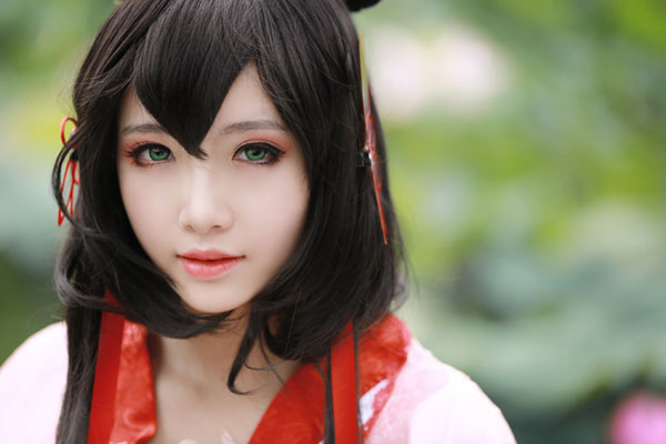清纯萌妹cos《忆红莲》洛天依(4)
